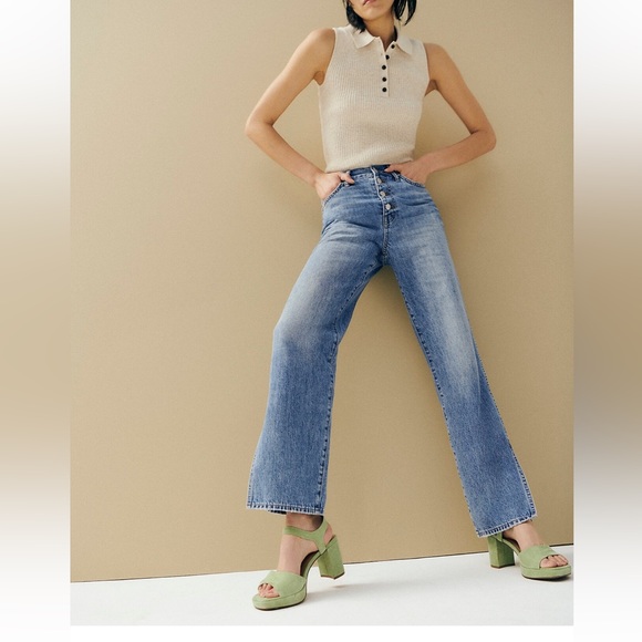 Madewell Tops - Madewell Owen Polo Sweater Tank in Heather Sand